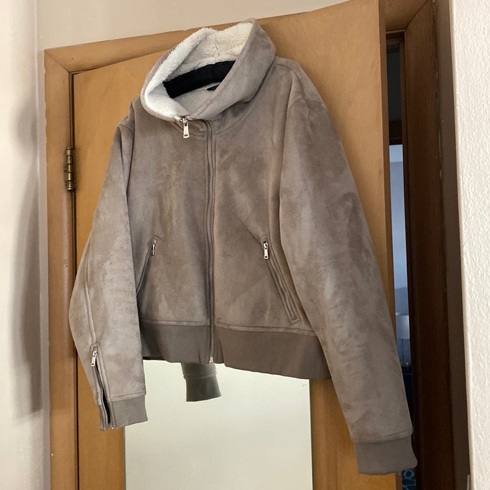 Ralph Lauren Sherpa lined faux suede jacket size L